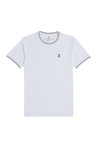 Psycho Bunny Pima Cotton Tipped Logo Tee In White