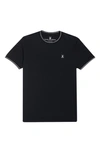 Psycho Bunny Pima Cotton Tipped Logo Tee In Black