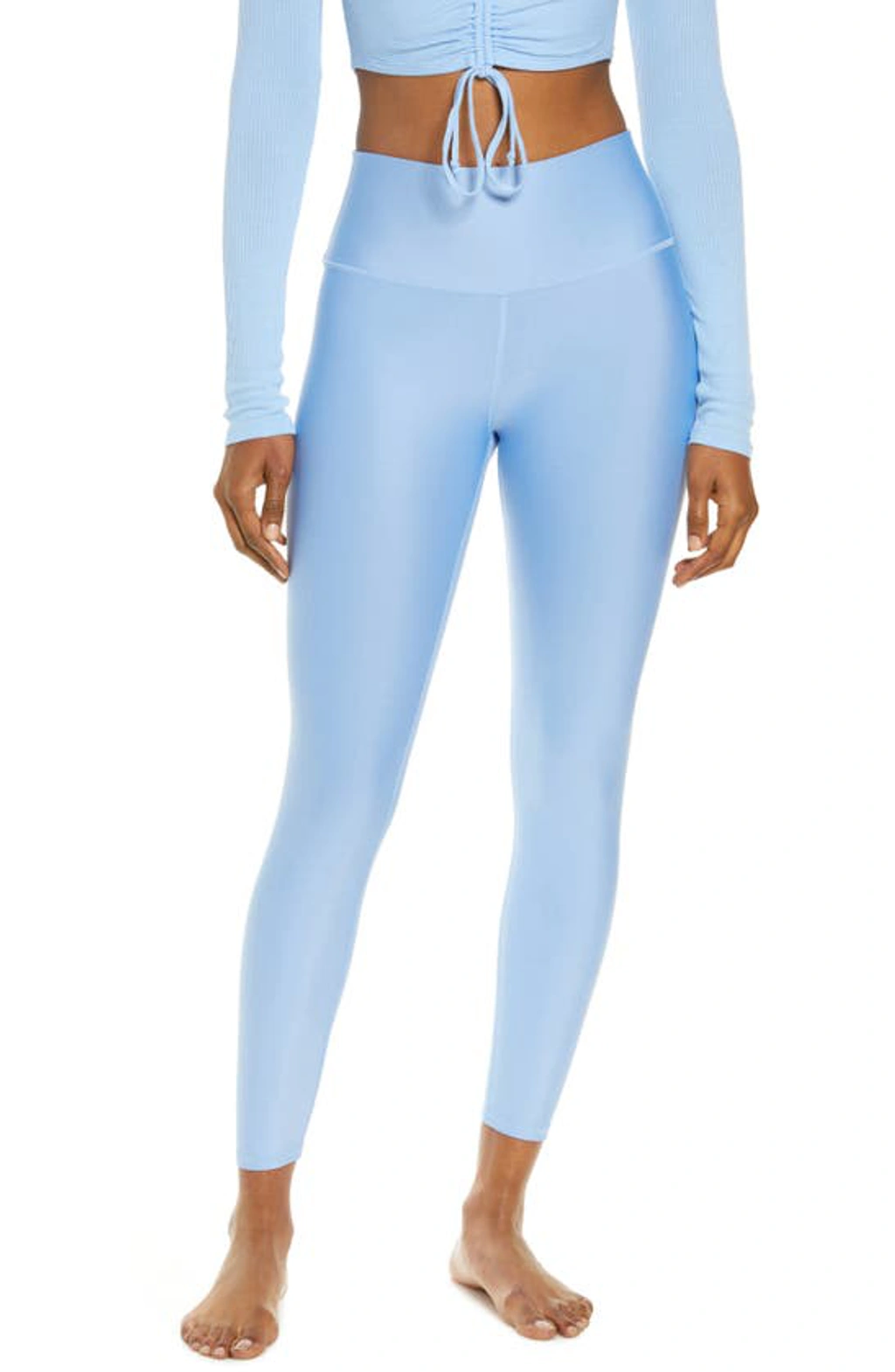 Alo Yoga Airlift High Waist Midi Leggings In Tile Blue | ModeSens