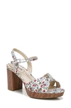 Lifestride Lucky Block Heel Platform Sandal In Red Multi Fabric