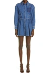 ALEXANDER MCQUEEN LONG SLEEVE DENIM SHIRTDRESS