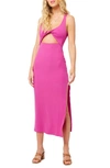 L*space Nico Cutout Cover-up Rib Dress In Bougainvillea