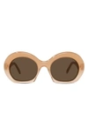 Loewe Large Round Sunglasses In Shiny Pink Brown