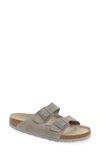 Birkenstock Arizona Soft Footbed Slide Sandals In Grey