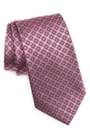 Nordstrom Neat Medallion Silk X-long Tie In Pink