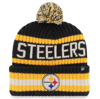 47 '47 BLACK PITTSBURGH STEELERS BERING CUFFED KNIT HAT WITH POM