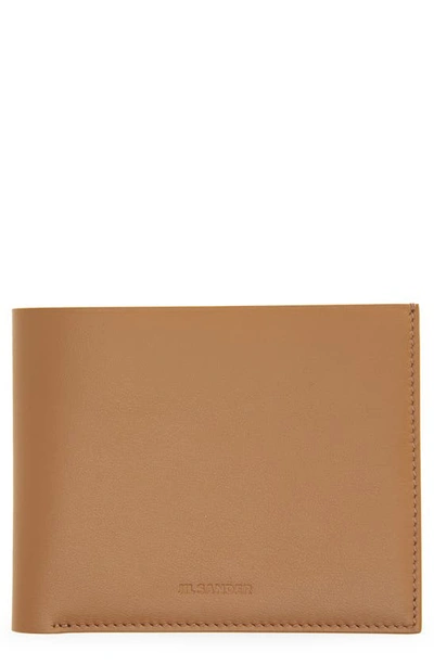 Jil Sander Leather Pocket Wallet In Brown
