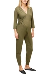 Nom Maternity Amabella Wrap-front Jumpsuit In Olive