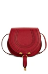 Chloé Small Marcie Leather Saddle Bag In Smoked Red