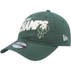 NEW ERA NEW ERA HUNTER GREEN MILWAUKEE BUCKS 2021 NBA FINALS CHAMPIONS BLOCK ON THE COURT 9TWENTY ADJUSTABLE