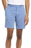 Peter Millar Bedford Cotton Stretch Solid Classic Fit Shorts In Island Blue