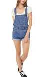 Free People We The Free Ziggy Denim Shortalls In Sapphire Blue