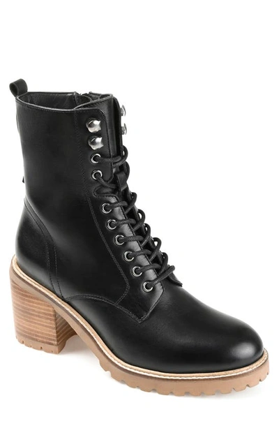 Journee Signature Malle Lace-up Boot In Black