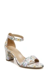 Naturalizer Vera Ankle Strap Sandals Women's Shoes In Satin Pearl Floral Leather