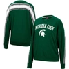 COLOSSEUM COLOSSEUM HEATHERED GREEN MICHIGAN STATE SPARTANS TEAM OVERSIZED PULLOVER SWEATSHIRT