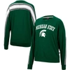 Colosseum Heathered Green Michigan State Spartans Team Oversized Pullover Sweatshirt In Green