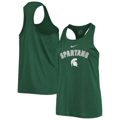 Nike Women's  Green Michigan State Spartans Arch And Logo Classic Performance Tank Top