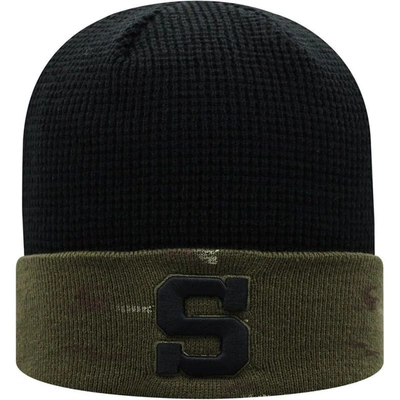 TOP OF THE WORLD TOP OF THE WORLD OLIVE/BLACK PENN STATE NITTANY LIONS OHT MILITARY APPRECIATION SKULLY CUFFED KNIT H