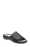 Naot Ipo Slide Sandal In Soft Black Leather/ Black Croc