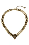 Kurt Geiger Eagle Collar Necklace In Crystal Dorado