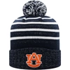 Top Of The World Women's Navy Auburn Tigers Shimmering Cuffed Knit Hat With Pom In Navy