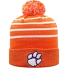 TOP OF THE WORLD TOP OF THE WORLD ORANGE CLEMSON TIGERS SHIMMERING CUFFED KNIT HAT WITH POM