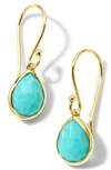 Ippolita 18k Yellow Gold Rock Candy Turquoise Teeny Teardrop Earrings In Gold