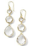 Ippolita 18k Yellow Gold Rock Candy Mother Of Pearl Doublet Triple Drop Earrings In Green Gold
