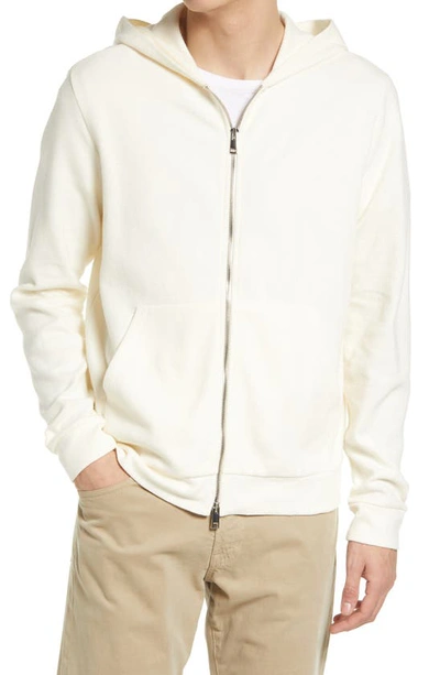 Theory Men's Balena Waffle Zip Hoodie In Stone White