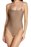 Jade Swim Micro Trophy Low-back One-piece Swimsuit In Nude