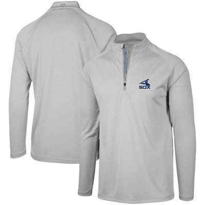 Levelwear Men's Grey Chicago White Sox Orion Historic Logo Raglan Quarter-zip Jacket