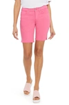 Nydj Ella Side Slit Denim Shorts In Pink Peony