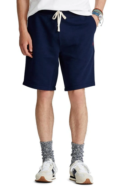 Polo Ralph Lauren Men's Drawstring Fleece Shorts In Cruise Navy
