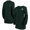GAMEDAY COUTURE GREEN MICHIGAN STATE SPARTANS OFFSET BUBBLE SLEEVE CARDIGAN