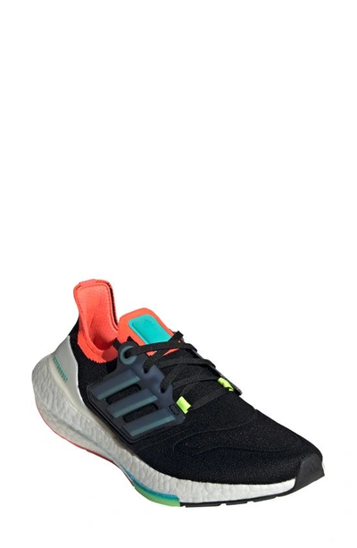 Adidas Originals Ultraboost 22 Running Shoe In Black/ Sky Rush/ Turbo