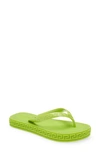 Versace Greca-debossed Flip Flops In Green