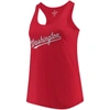 SOFT AS A GRAPE SOFT AS A GRAPE RED WASHINGTON NATIONALS PLUS SIZE SWING FOR THE FENCES RACERBACK TANK TOP