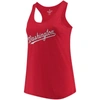 Soft As A Grape Red Washington Nationals Plus Size Swing For The Fences Racerback Tank Top In Red
