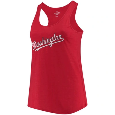 Soft As A Grape Red Washington Nationals Plus Size Swing For The Fences Racerback Tank Top