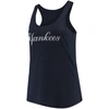 Soft As A Grape Women's Plus Size Navy New York Yankees Swing For The Fences Racerback Tank Top In Navy