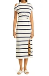 TANYA TAYLOR CHARLIE STRIPE STRETCH ORGANIC COTTON KNIT DRESS