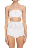 Alaïa Vienne Perforated Seamless Two-piece Swimsuit In Blanc Optique