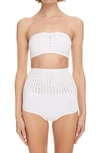 Alaïa Womens Blanc Optique Maillot Knit Bikini 6 In Blanc Optique