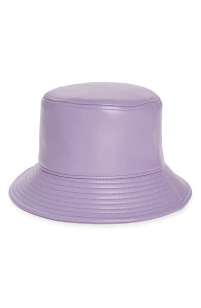 Stand Studio Vida Faux Leather Bucket Hat In Powder Purple