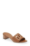 Dolce & Gabbana Interlock Slide Sandal In Marrone