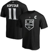 Fanatics Men's Anze Kopitar Black Los Angeles Kings Team Authentic Stack Name And Number T-shirt In Black