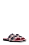 Camper Casi Myra Plaid Slide Sandal In Multi - Pink