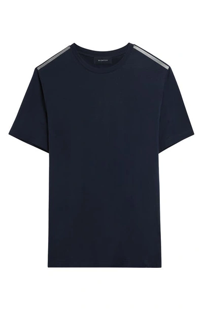 Bugatchi Reflective Tape T-shirt In Navy