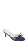 Patricia Green Montauk Kitten Heel Mule In Navy