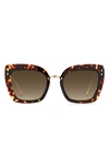 Isabel Marant 53mm Gradient Cat Eye Sunglasses In Havana Gold / Brown